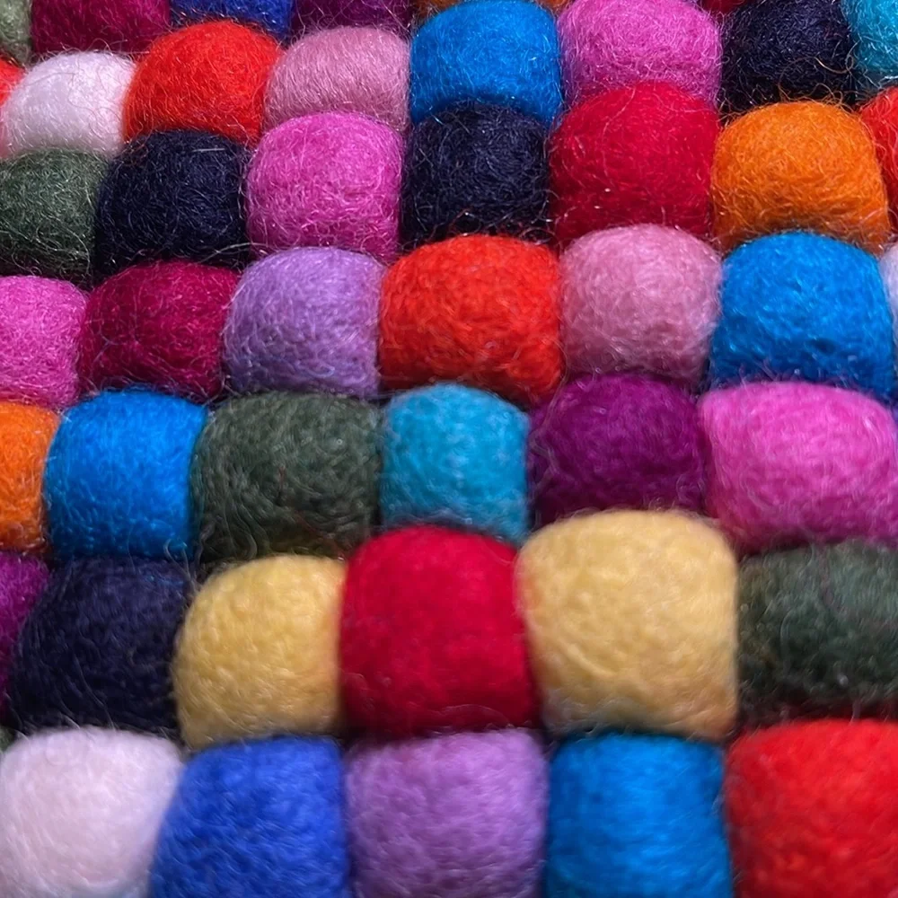 Trader Joe’s Handcrafted Felted Wool Trivet -NWT,never used,whimsical multicolor - Picture 8 of 12